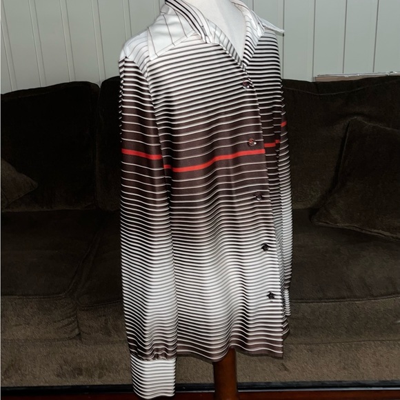 Styled by Terry Chicago • Vtg • Brown/White • Striped • Women • Large • Blouse - Picture 7 of 16